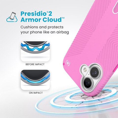 Speck Presidio2 Grip ClickLock & MagSafe - Etui iPhone 16 (True Pink / Shocking Pink / White) Speck Presidio2 Grip ClickLock & MagSafe - Etui iPhone 16 (True Pink / Shocking Pink / White)