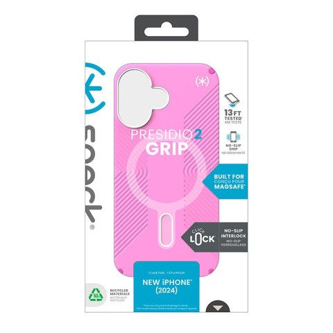 Speck Presidio2 Grip ClickLock & MagSafe - Etui iPhone 16 (True Pink / Shocking Pink / White) Speck Presidio2 Grip ClickLock & MagSafe - Etui iPhone 16 (True Pink / Shocking Pink / White)