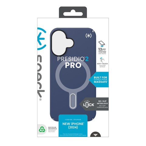 Speck Presidio2 Pro ClickLock & MagSafe - Etui iPhone 16 (Coastal Blue / Dust Grey / White) Speck Presidio2 Pro ClickLock & MagSafe - Etui iPhone 16 (Coastal Blue / Dust Grey / White)
