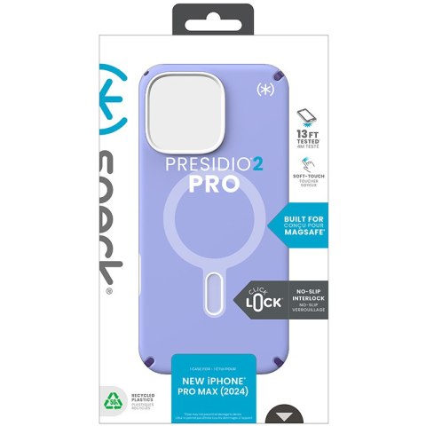 Speck Presidio2 Pro ClickLock & MagSafe - Etui iPhone 16 Pro Max (Future Lavender / Cassis Purple / White) Speck Presidio2 Pro ClickLock & MagSafe - Etui iPhone 16 Pro Max (Future Lavender / Cassis Purple / White)