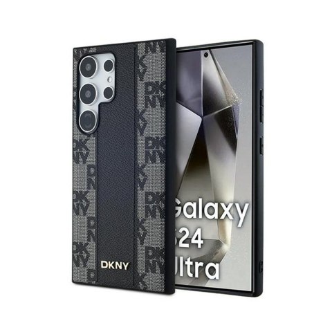 DKNY Leather Checkered Mono Pattern MagSafe - Etui Samsung Galaxy S24 Ultra (czarny) DKNY Leather Checkered Mono Pattern MagSafe - Etui Samsung Galaxy S24 Ultra (czarny)
