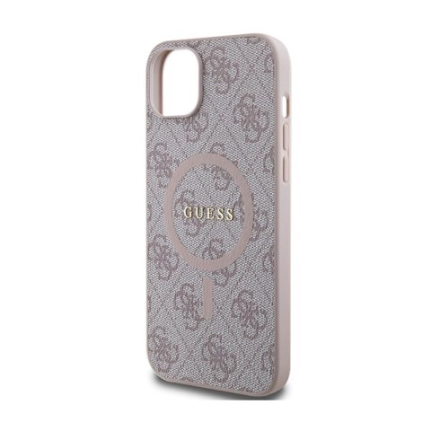 Guess 4G Collection Leather Metal Logo MagSafe - Etui iPhone 15 Plus / 14 Plus (różowy) Guess 4G Collection Leather Metal Logo MagSafe - Etui iPhone 15 Plus / 14 Plus (różowy)