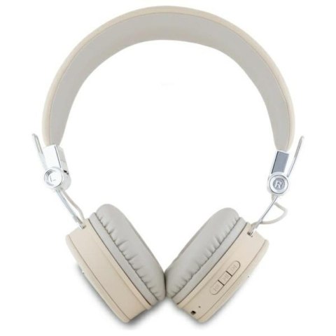Guess Grained Classic Round Shape - Bezprzewodowe słuchawki nauszne Bluetooth ENC (beżowy) Guess Grained Classic Round Shape - Bezprzewodowe słuchawki nauszne Bluetooth ENC (beżowy)
