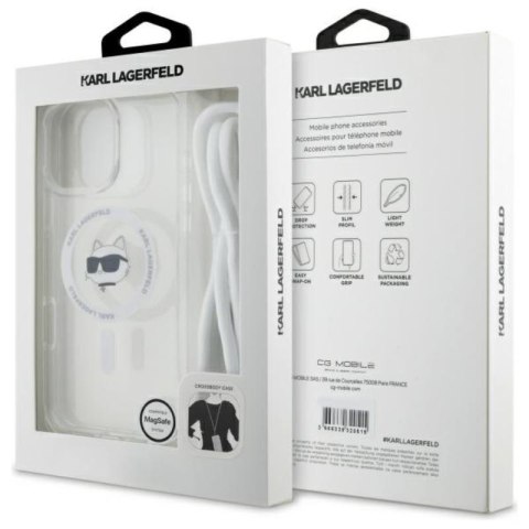 Karl Lagerfeld IML Choupette Head & Cord MagSafe - Etui iPhone 16 Pro Max (przezroczysty) Karl Lagerfeld IML Choupette Head & Cord MagSafe - Etui iPhone 16 Pro Max (przezroczysty)