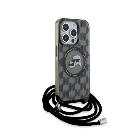 Karl Lagerfeld IML Crossbody Monogram Karl & Choupette Head MagSafe - Etui iPhone 15 Pro Max (czarny) Karl Lagerfeld IML Crossbody Monogram Karl & Choupette Head MagSafe - Etui iPhone 15 Pro Max (czarny)