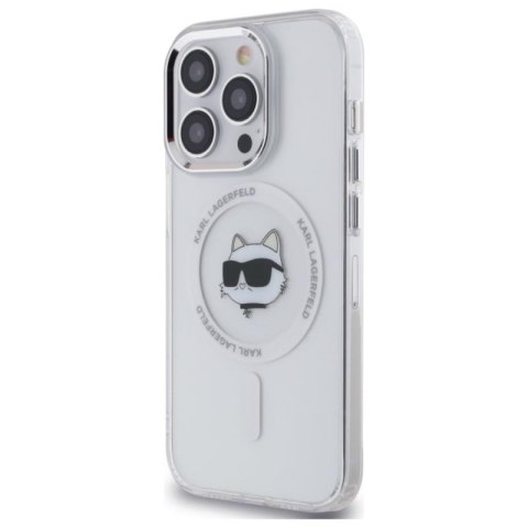 Karl Lagerfeld IML Metal Choupette Head MagSafe - Etui iPhone 14 Pro (biały) Karl Lagerfeld IML Metal Choupette Head MagSafe - Etui iPhone 14 Pro (biały)