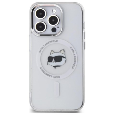 Karl Lagerfeld IML Metal Choupette Head MagSafe - Etui iPhone 14 Pro (biały) Karl Lagerfeld IML Metal Choupette Head MagSafe - Etui iPhone 14 Pro (biały)