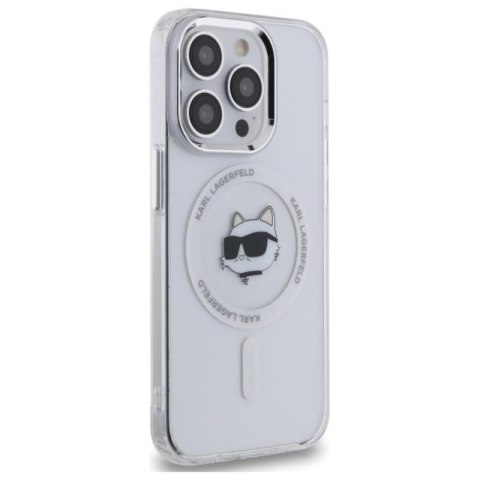 Karl Lagerfeld IML Metal Choupette Head MagSafe - Etui iPhone 14 Pro (biały) Karl Lagerfeld IML Metal Choupette Head MagSafe - Etui iPhone 14 Pro (biały)