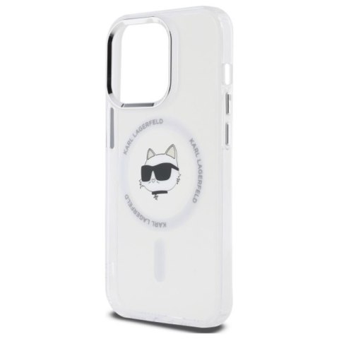 Karl Lagerfeld IML Metal Choupette Head MagSafe - Etui iPhone 14 Pro (biały) Karl Lagerfeld IML Metal Choupette Head MagSafe - Etui iPhone 14 Pro (biały)