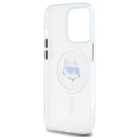 Karl Lagerfeld IML Metal Choupette Head MagSafe - Etui iPhone 14 Pro (biały) Karl Lagerfeld IML Metal Choupette Head MagSafe - Etui iPhone 14 Pro (biały)