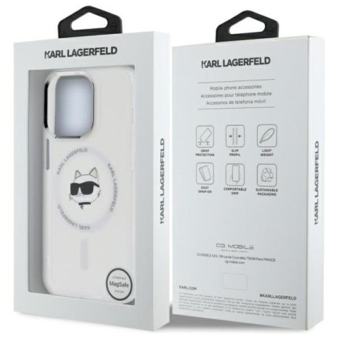 Karl Lagerfeld IML Metal Choupette Head MagSafe - Etui iPhone 14 Pro (biały) Karl Lagerfeld IML Metal Choupette Head MagSafe - Etui iPhone 14 Pro (biały)