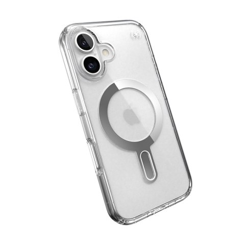 Speck Presidio Perfect-Clear ClickLock & MagSafe - Etui iPhone 16 (Clear / Chrome Finish / Serene Silver) Speck Presidio Perfect-Clear ClickLock & MagSafe - Etui iPhone 16 (Clear / Chrome Finish / Serene Silver)