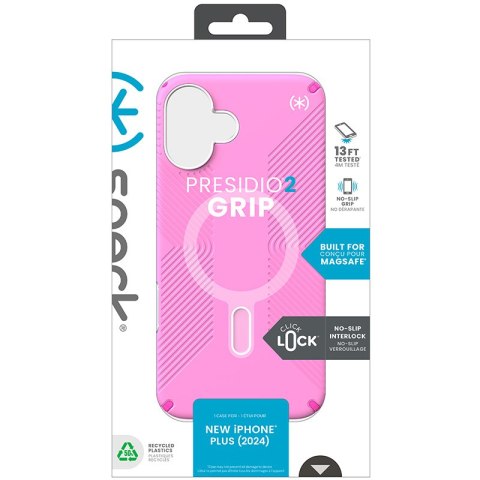 Speck Presidio2 Grip ClickLock & MagSafe - Etui iPhone 16 Plus (True Pink / Shocking Pink / White) Speck Presidio2 Grip ClickLock & MagSafe - Etui iPhone 16 Plus (True Pink / Shocking Pink / White)