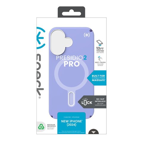 Speck Presidio2 Pro ClickLock & MagSafe - Etui iPhone 16 (Future Lavender / Cassis Purple / White) Speck Presidio2 Pro ClickLock & MagSafe - Etui iPhone 16 (Future Lavender / Cassis Purple / White)
