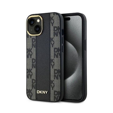 DKNY Leather Checkered Mono Pattern MagSafe - Etui iPhone 14 / 15 / 13 (czarny) DKNY Leather Checkered Mono Pattern MagSafe - Etui iPhone 14 / 15 / 13 (czarny)