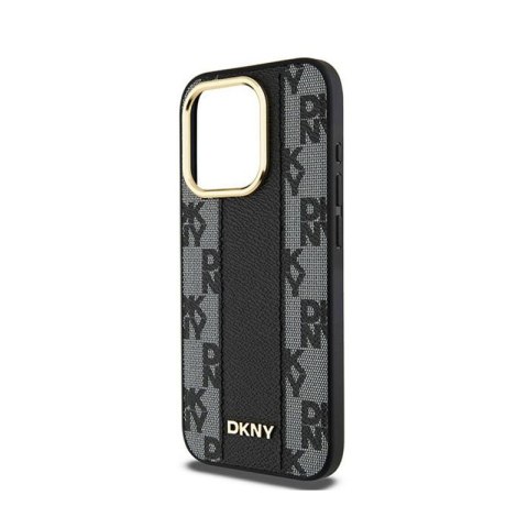 DKNY Leather Checkered Mono Pattern MagSafe - Etui iPhone 15 Pro Max (czarny) DKNY Leather Checkered Mono Pattern MagSafe - Etui iPhone 15 Pro Max (czarny)
