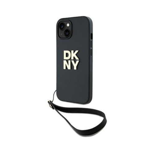 DKNY Wrist Strap Stock Logo - Etui iPhone 15 Plus (czarny) DKNY Wrist Strap Stock Logo - Etui iPhone 15 Plus (czarny)