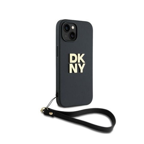 DKNY Wrist Strap Stock Logo - Etui iPhone 15 Plus (czarny) DKNY Wrist Strap Stock Logo - Etui iPhone 15 Plus (czarny)