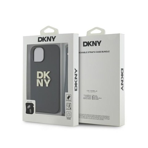 DKNY Wrist Strap Stock Logo - Etui iPhone 15 Plus (czarny) DKNY Wrist Strap Stock Logo - Etui iPhone 15 Plus (czarny)