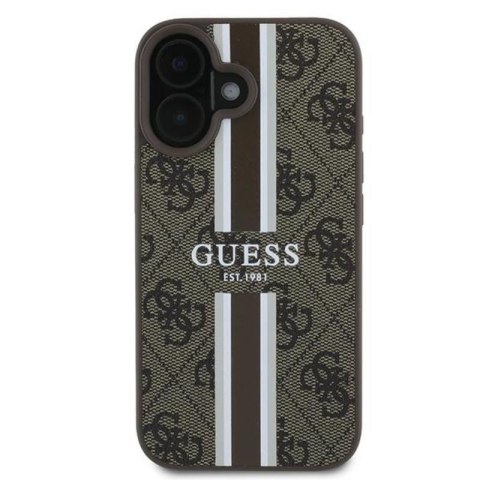 Guess 4G Printed Stripes MagSafe - Etui iPhone 16 Plus (brązowy) Guess 4G Printed Stripes MagSafe - Etui iPhone 16 Plus (brązowy)