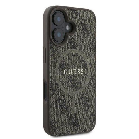 Guess 4G Ring Classic Logo MagSafe - Etui iPhone 16 Plus (brązowy) Guess 4G Ring Classic Logo MagSafe - Etui iPhone 16 Plus (brązowy)