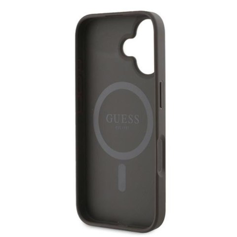 Guess 4G Ring Classic Logo MagSafe - Etui iPhone 16 Plus (brązowy) Guess 4G Ring Classic Logo MagSafe - Etui iPhone 16 Plus (brązowy)
