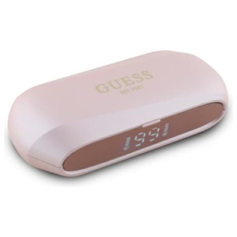 Guess Elongated Metalic Printed Logo - Słuchawki Bluetooth TWS + etui ładujące (różowy) Guess Elongated Metalic Printed Logo - Słuchawki Bluetooth TWS + etui ładujące (różowy)