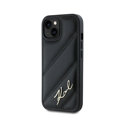 Karl Lagerfeld Diagonal Quilted Script - Etui iPhone 13 (czarny) Karl Lagerfeld Diagonal Quilted Script - Etui iPhone 13 (czarny)