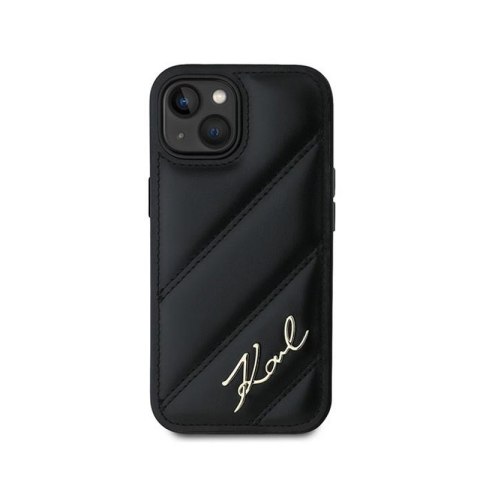 Karl Lagerfeld Diagonal Quilted Script - Etui iPhone 13 (czarny) Karl Lagerfeld Diagonal Quilted Script - Etui iPhone 13 (czarny)