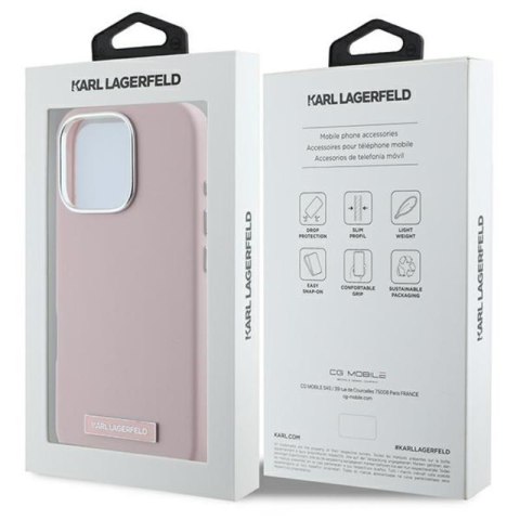 Karl Lagerfeld FW Metal Plate MagSafe - Etui iPhone 16 Pro (różowy) Karl Lagerfeld FW Metal Plate MagSafe - Etui iPhone 16 Pro (różowy)