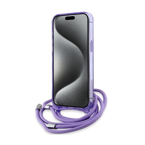 Karl Lagerfeld IML Crossbody Monogram Karl & Choupette Head MagSafe - Etui iPhone 15 Pro (fioletowy) Karl Lagerfeld IML Crossbody Monogram Karl & Choupette Head MagSafe - Etui iPhone 15 Pro (fioletowy)