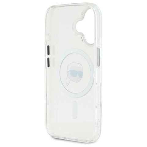 Karl Lagerfeld IML Metal Karl Head MagSafe - Etui iPhone 16 Plus (biały) Karl Lagerfeld IML Metal Karl Head MagSafe - Etui iPhone 16 Plus (biały)