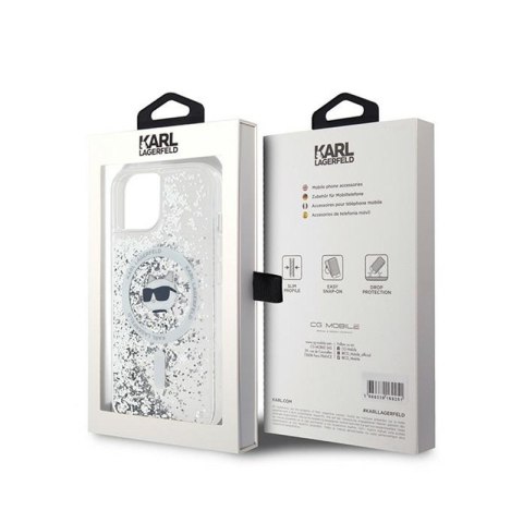 Karl Lagerfeld Liquid Glitter Choupette Head MagSafe - Etui iPhone 14 / 15 / 13 (przezroczysty) Karl Lagerfeld Liquid Glitter Choupette Head MagSafe - Etui iPhone 14 / 15 / 13 (przezroczysty)