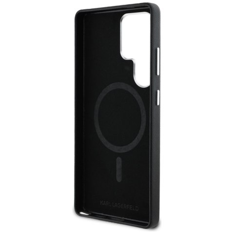 Karl Lagerfeld Saffiano Full Wrapped Elongated Metal Logo MagSafe - Etui do Samsung Galaxy S25 Ultra (czarny) Karl Lagerfeld Saffiano Full Wrapped Elongated Metal Logo MagSafe - Etui do Samsung Galaxy S25 Ultra (czarny)