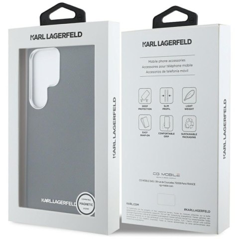 Karl Lagerfeld Saffiano Full Wrapped Elongated Metal Logo MagSafe - Etui do Samsung Galaxy S25 Ultra (czarny) Karl Lagerfeld Saffiano Full Wrapped Elongated Metal Logo MagSafe - Etui do Samsung Galaxy S25 Ultra (czarny)
