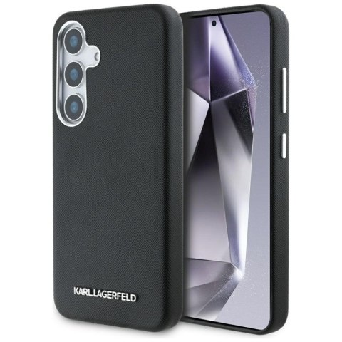Karl Lagerfeld Saffiano Full Wrapped Elongated Metal Logo MagSafe - Etui do Samsung Galaxy S25+ (czarny) Karl Lagerfeld Saffiano Full Wrapped Elongated Metal Logo MagSafe - Etui do Samsung Galaxy S25+ (czarny)