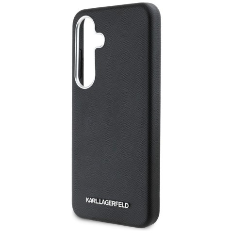 Karl Lagerfeld Saffiano Full Wrapped Elongated Metal Logo MagSafe - Etui do Samsung Galaxy S25+ (czarny) Karl Lagerfeld Saffiano Full Wrapped Elongated Metal Logo MagSafe - Etui do Samsung Galaxy S25+ (czarny)