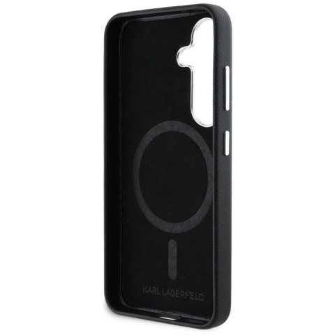 Karl Lagerfeld Saffiano Full Wrapped Elongated Metal Logo MagSafe - Etui do Samsung Galaxy S25+ (czarny) Karl Lagerfeld Saffiano Full Wrapped Elongated Metal Logo MagSafe - Etui do Samsung Galaxy S25+ (czarny)