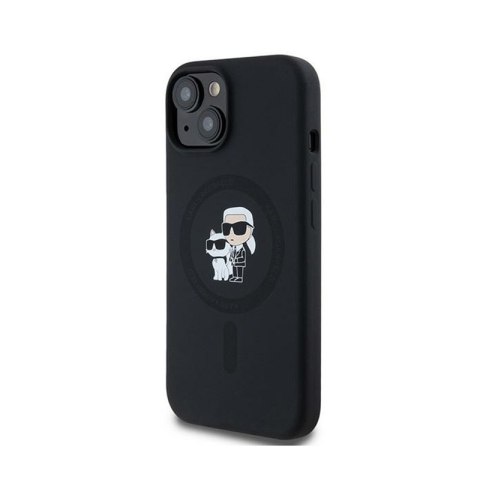Karl Lagerfeld Silicone Karl & Choupette MagSafe - Etui iPhone 15 / 14 / 13 (czarny) Karl Lagerfeld Silicone Karl & Choupette MagSafe - Etui iPhone 15 / 14 / 13 (czarny)