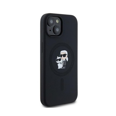 Karl Lagerfeld Silicone Karl & Choupette MagSafe - Etui iPhone 15 / 14 / 13 (czarny) Karl Lagerfeld Silicone Karl & Choupette MagSafe - Etui iPhone 15 / 14 / 13 (czarny)