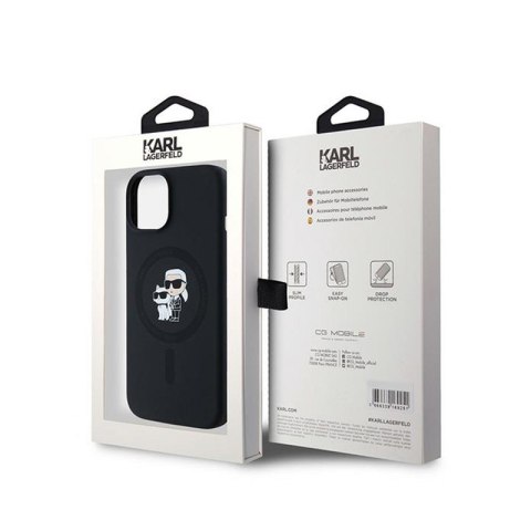 Karl Lagerfeld Silicone Karl & Choupette MagSafe - Etui iPhone 15 / 14 / 13 (czarny) Karl Lagerfeld Silicone Karl & Choupette MagSafe - Etui iPhone 15 / 14 / 13 (czarny)