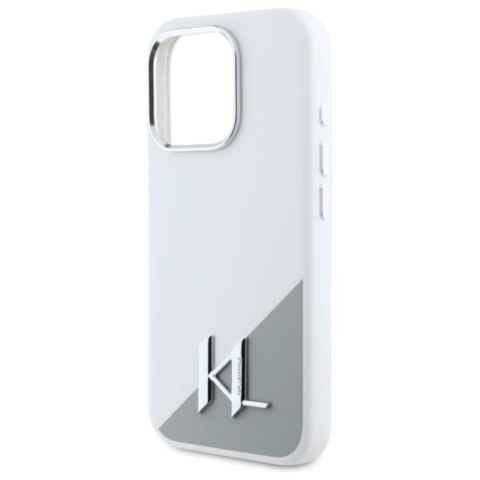 Karl Lagerfeld Silicone Shadow Metal Initial MagSafe - Etui iPhone 16 Pro Max (biały) Karl Lagerfeld Silicone Shadow Metal Initial MagSafe - Etui iPhone 16 Pro Max (biały)