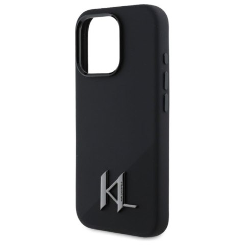 Karl Lagerfeld Silicone Shadow Metal Initial MagSafe - Etui iPhone 16 Pro Max (czarny) Karl Lagerfeld Silicone Shadow Metal Initial MagSafe - Etui iPhone 16 Pro Max (czarny)