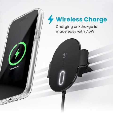 Speck Charging Vent Mount + ClickLock - Uchwyt samochodowy z ładowaniem bezprzewodowym MagSafe (czarny) Speck Charging Vent Mount + ClickLock - Uchwyt samochodowy z ładowaniem bezprzewodowym MagSafe (czarny)