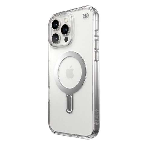 Speck Presidio Perfect-Clear ClickLock & MagSafe - Etui iPhone 16 Pro Max (Clear / Chrome Finish / Serene Silver) Speck Presidio Perfect-Clear ClickLock & MagSafe - Etui iPhone 16 Pro Max (Clear / Chrome Finish / Serene Silver)