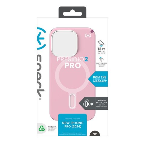 Speck Presidio2 Pro ClickLock & MagSafe - Etui iPhone 16 Pro (Wednesday Pink / Boysenberry Purple / White) Speck Presidio2 Pro ClickLock & MagSafe - Etui iPhone 16 Pro (Wednesday Pink / Boysenberry Purple / White)