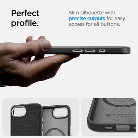 Spigen Enzo Aramid Mag MagSafe - Etui do iPhone 16e (Czarny) Spigen Enzo Aramid Mag MagSafe - Etui do iPhone 16e (Czarny)