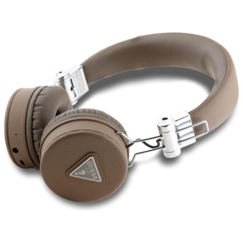 Guess Grained Classic Round Shape - Bezprzewodowe słuchawki nauszne Bluetooth ENC (brązowy) Guess Grained Classic Round Shape - Bezprzewodowe słuchawki nauszne Bluetooth ENC (brązowy)