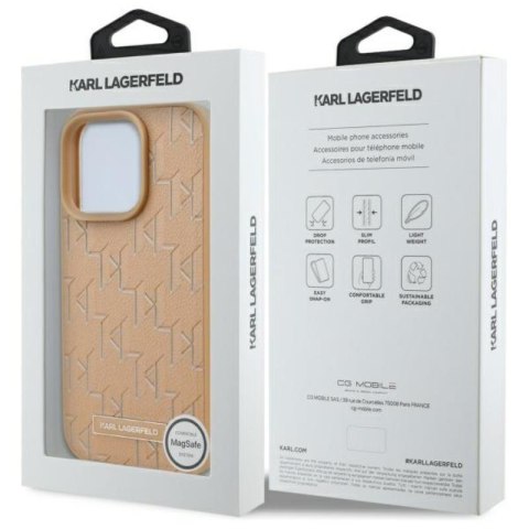 Karl Lagerfeld Hot Stamp MagSafe - Etui iPhone 16 Pro Max (beżowy) Karl Lagerfeld Hot Stamp MagSafe - Etui iPhone 16 Pro Max (beżowy)