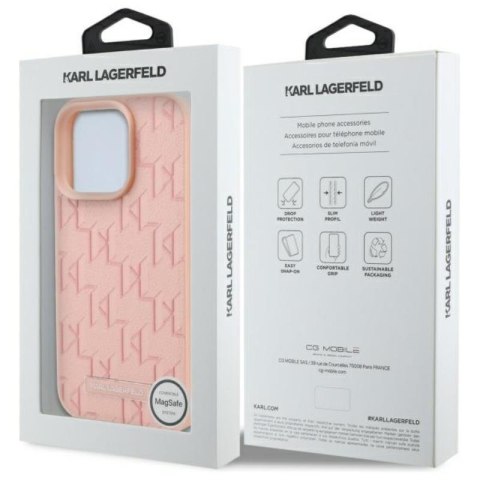 Karl Lagerfeld Hot Stamp MagSafe - Etui iPhone 16 Pro Max (różowy) Karl Lagerfeld Hot Stamp MagSafe - Etui iPhone 16 Pro Max (różowy)